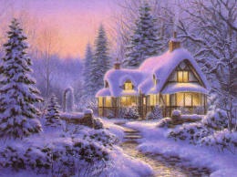[Image: winter cottage]