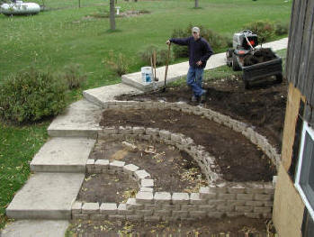 [Matt and part of his Landscaping Project]