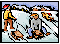 [Image: kids sledding]